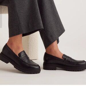 Quince Italian Leather Lug Sole Loafer Size 8